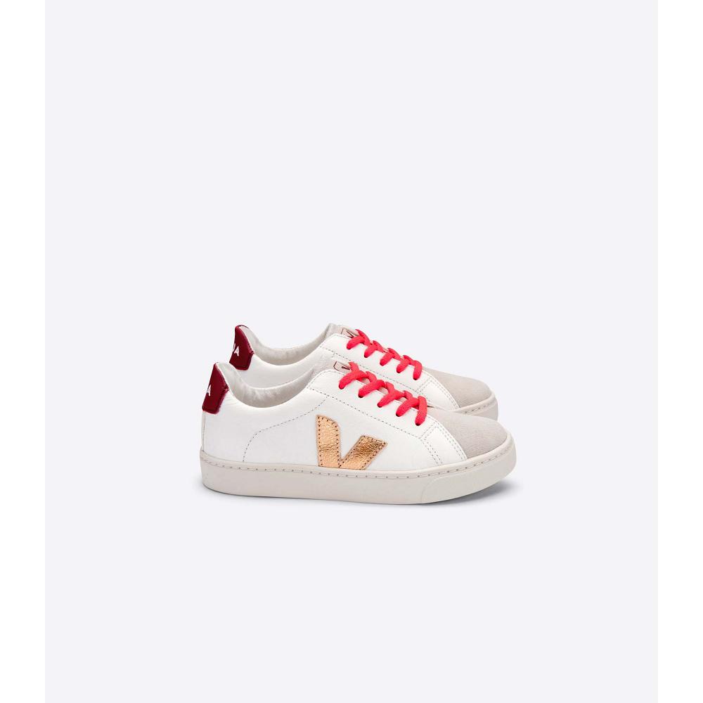 Veja ESPLAR LEATHER Tenisky Detske Gold/Red/White | SK 810OKI